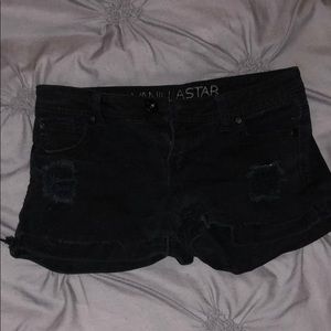 Black jean shorts